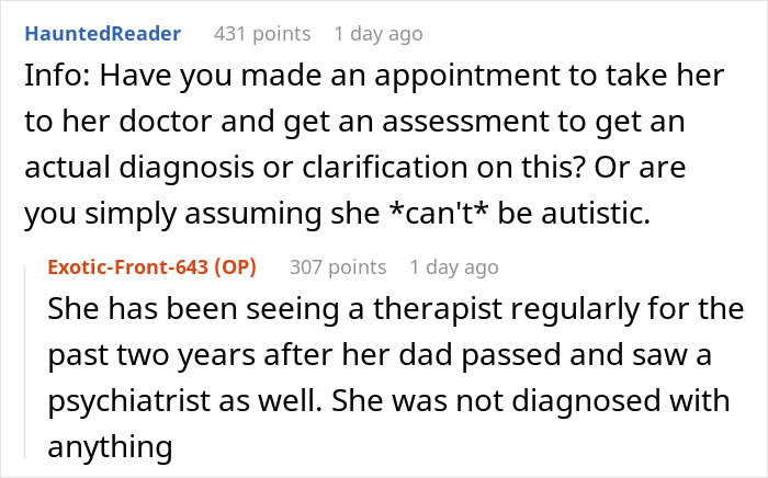 Parent Seeks Advice After Calling Out Daughter In Front Of Her Friends That She Doesn't Have Autism Parent Seeks Advice After Calling Out Daughter In Front Of Her Friends That She Doesn't Have Autism