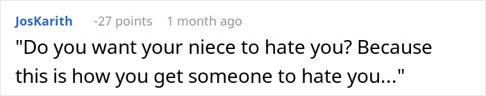 Comment questioning decision about child’s rare backpack, implying consequences for relationships. Comment questioning decision about child’s rare backpack, implying consequences for relationships.