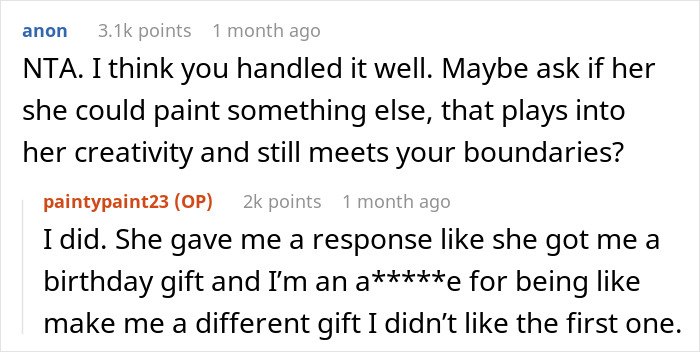 "A Homemade Piece Of Artwork": Guy Hates GF's Birthday Gift, Says It Makes Him Uncomfortable "A Homemade Piece Of Artwork": Guy Hates GF's Birthday Gift, Says It Makes Him Uncomfortable