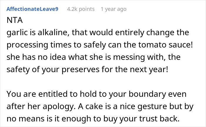 Woman Refuses To Host Any Family Gatherings As Intrusive SIL Ruins 40lb Of Homemade Tomato Sauce Woman Refuses To Host Any Family Gatherings As Intrusive SIL Ruins 40lb Of Homemade Tomato Sauce