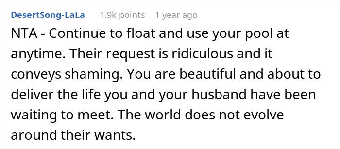 Husband Laughs After Neighbor Asks His Pregnant Wife To Cover Up While Swimming In Her Own Pool