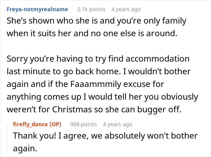 Lady Feels Devastated As MIL Kicks Her And Spouse Out Of Christmas Party In Favor Of Other Relatives Lady Feels Devastated As MIL Kicks Her And Spouse Out Of Christmas Party In Favor Of Other Relatives