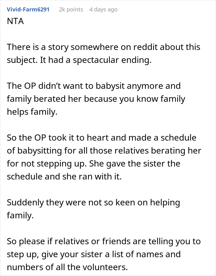 Sis Accuses Woman Of “Ruining Family Bonds” Because She Won’t Babysit Niece For A $25 Coupon Sis Accuses Woman Of “Ruining Family Bonds” Because She Won’t Babysit Niece For A $25 Coupon