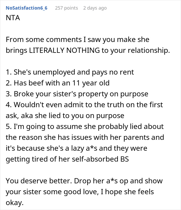 Person Confused Why GF Is So Upset He Took In His 11YO Sister, Kicks Her Out To Avoid More Drama