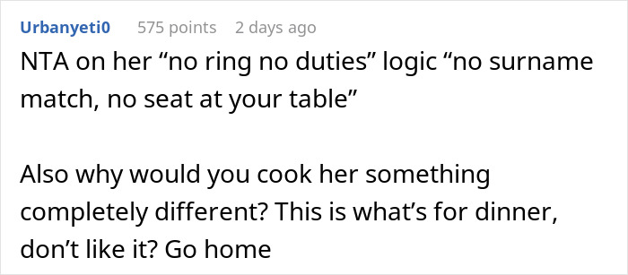 Son's GF Keeps Saying "No Ring, No Wife Duties" After Every Dinner, Mom Doesn't Want Her At House