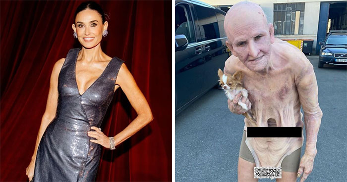Demi Moore Transformed Beyond Recognition In Eerie Behind-The-Scenes Shots From “The Substance”