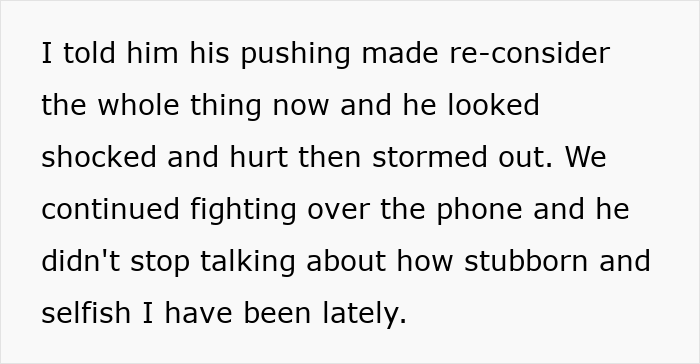 Text about a woman refusing house ownership share with fianc&eacute;, leading to a heated argument.