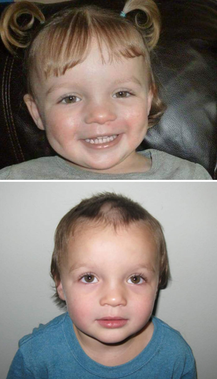 Dejó que su hermano le “arreglara” el cabello. En la imagen del “después”, parece atormentada por sus decisiones de vida