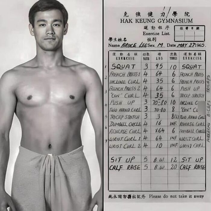 Young 25 Year Old Bruce Lee's Work Out Regime In May 27, 1965
