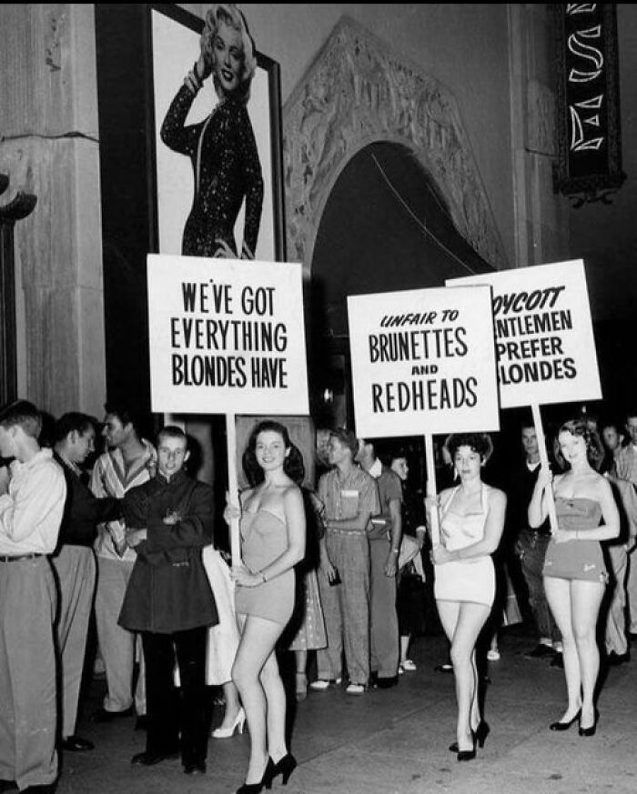 Brunettes Boycott The Film "Gentlemen Prefer Blondes", USA, 1953