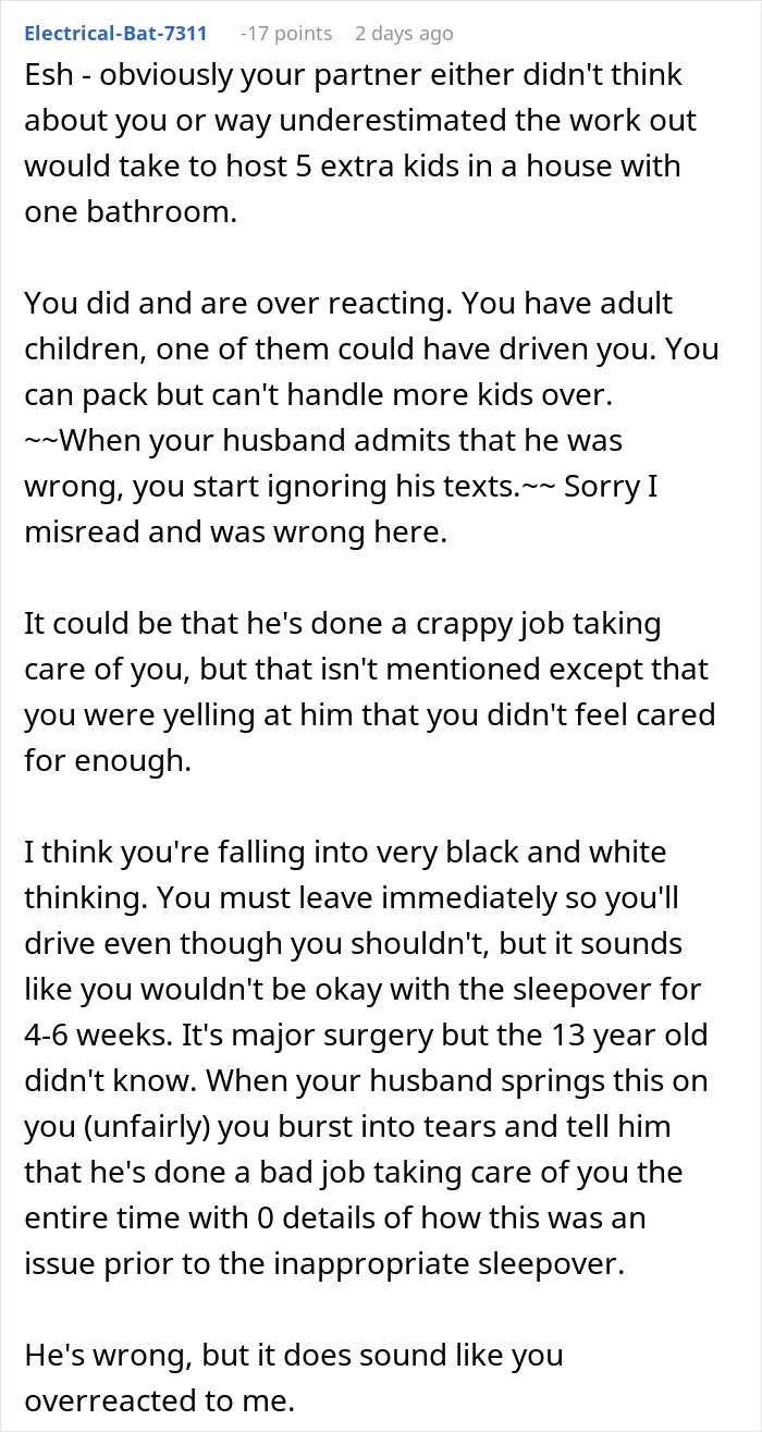 Woman Forced Out Of Her Home After Partner's Last-Minute Sleepover Plans Wreck Surgery Recovery Woman Forced Out Of Her Home After Partner's Last-Minute Sleepover Plans Wreck Surgery Recovery