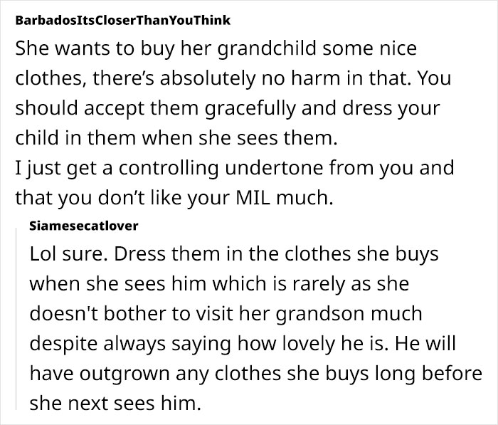 Lady Looks Gift Horse In The Mouth After MIL Gifts Grandchild Clothes, Not Toys, Netizens Slam Her