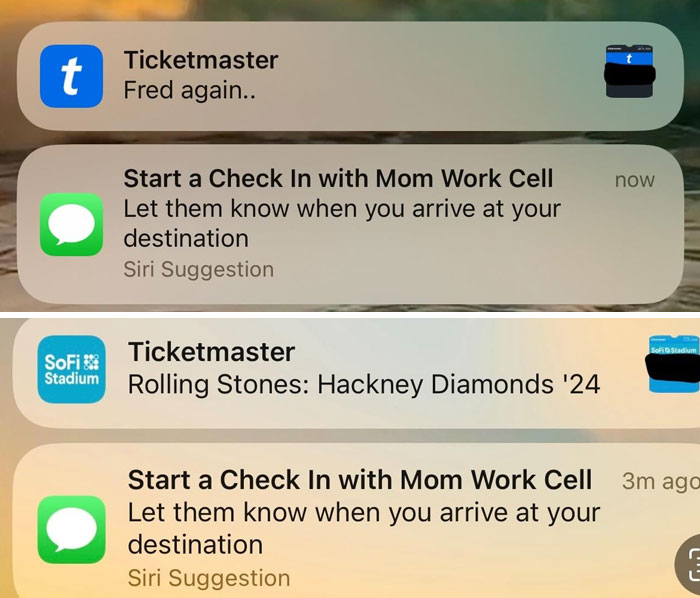 I Am 37 And Every Time I Arrive Or Leave A Concert Siri Suggests I Check In With My Mom, Who Lives Across The Country