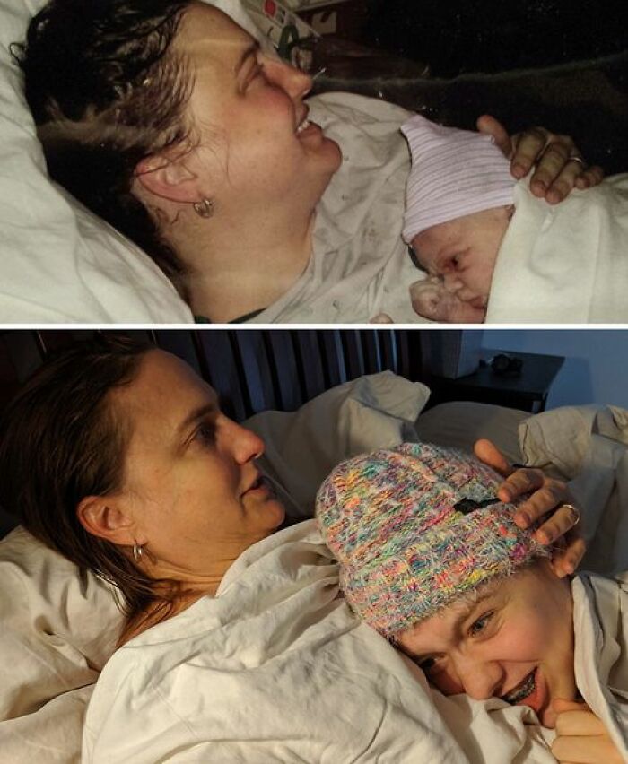 My Mother’s Day Photo Re-Creation. My Daughter Is 15 Years Old