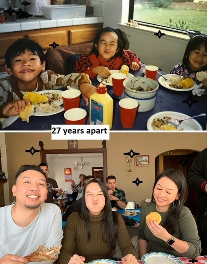 My Fiance And Her Cousins Recreated This Gem Of A Photo. Everyone Should Want To Be Looked At Like Her Cousin Looks At That Biscuit