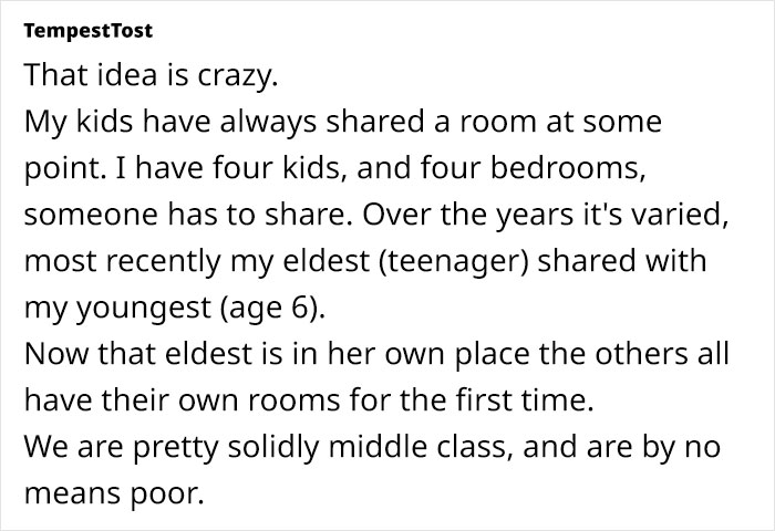 Netizens Call Out Friend For Telling Woman That Her 2 Kids Sharing A Room Shows Poverty Netizens Call Out Friend For Telling Woman That Her 2 Kids Sharing A Room Shows Poverty