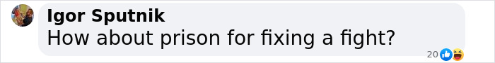 Comment questioning boxing integrity amid capital punishment controversy, with a suggestion about fixing fights. Comment questioning boxing integrity amid capital punishment controversy, with a suggestion about fixing fights.