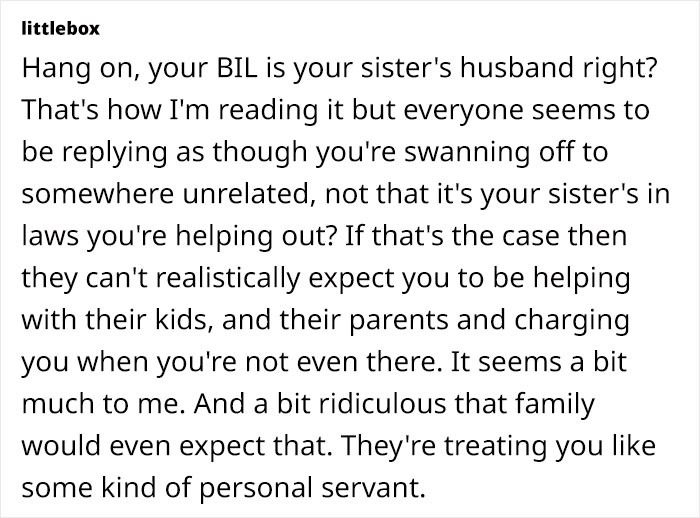 Text post about being treated like a servant while refusing pay rent. Text post about being treated like a servant while refusing pay rent.
