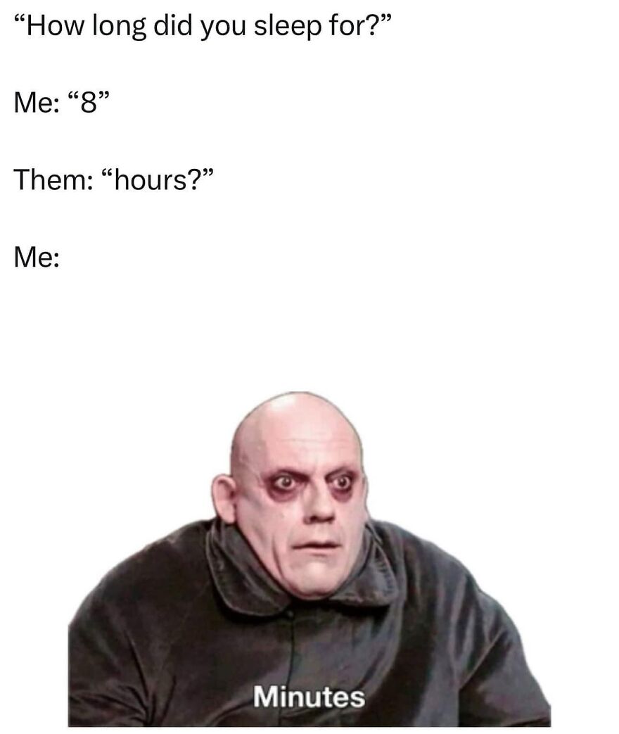 Bald man with tired eyes reacting humorously to a sleep question, perfect for anyone needing a laugh.