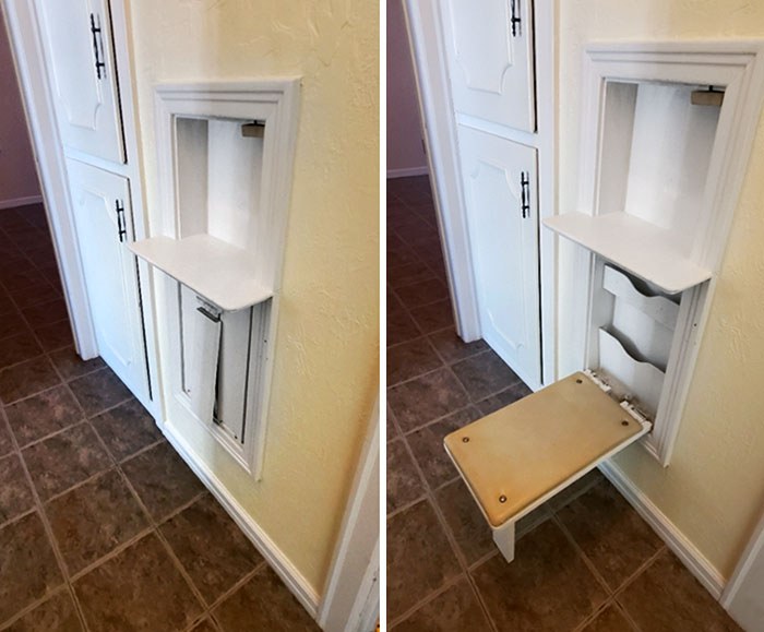 This House Built In 1947 Has A Built In Seat For Their Telephone Nook