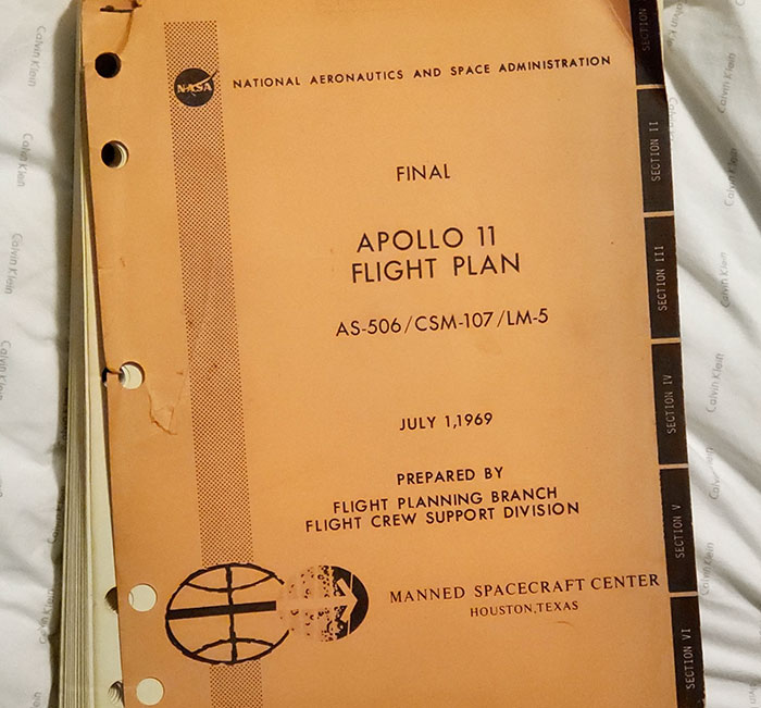 Apollo 11 Original Flight Plans, Given To Me By My Grandpa
