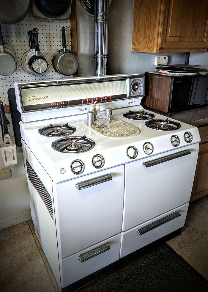 My Grandfather's Gas On Gas Caloric Stove/Heater Purchased In 1958 That Has Been Used Everyday And Is Still In Pristine Condition