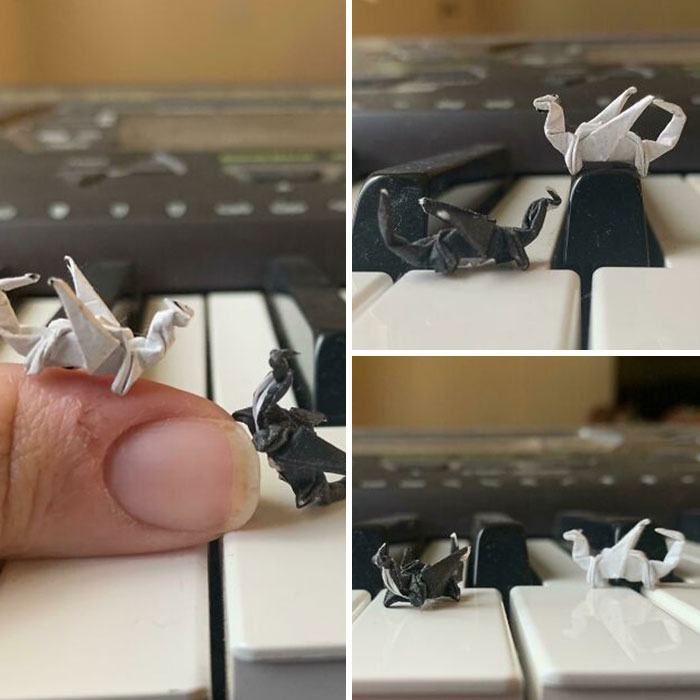 I See Your Tiny Origami Crane, So Here Are My Tiny Origami Dragons!