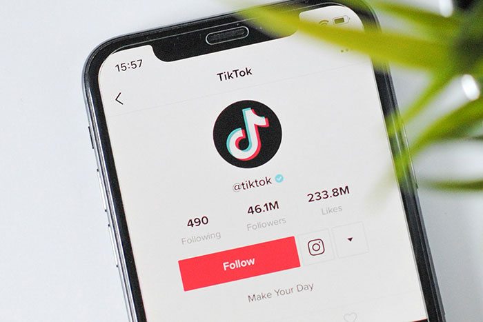 TikTok screen showing the profile with options to follow and follower count, related to discussing having a baby at 15.