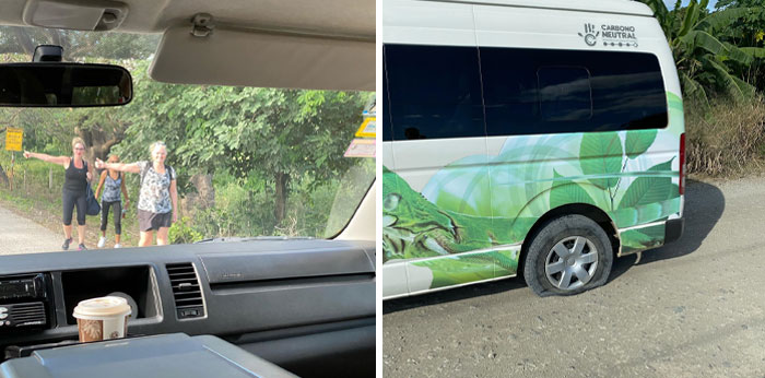 When The “Coffee Tour” Decides To Skip The Coffee Tour And We Blow A Tire (Spare Tire Was More Bald Than The Tires On The Rest Of The Car)