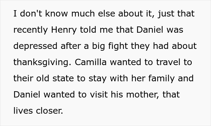 Text message revealing personal conflict about holiday plans and family disagreements.