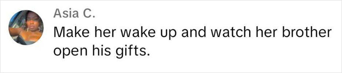 Asia C.'s comment on punishing 5-year-old for bad behavior by canceling Christmas. Asia C.'s comment on punishing 5-year-old for bad behavior by canceling Christmas.