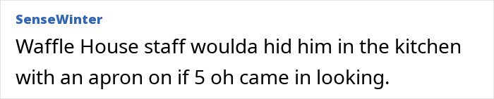 User comment joking about Luigi Mangione's arrest at McDonald's with Waffle House reference.