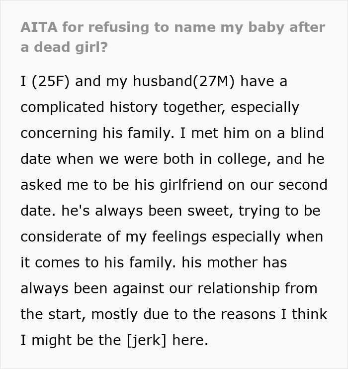 Text discussing a woman's conflict with her MIL over family issues, focusing on MIL's poor treatment.