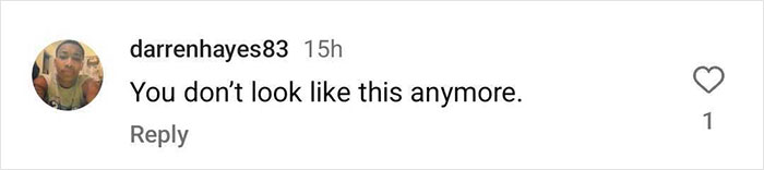 Instagram comment discussing Kim Kardashian throwback photo and plastic surgery.