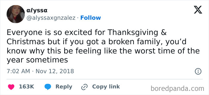 Thanksgiving tweet humorously highlighting the challenges of family dynamics during the holidays.