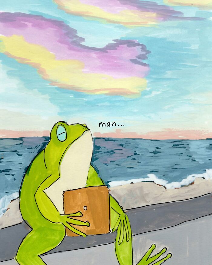 Funny Frog Illustrations That Also Offer Some Comfort