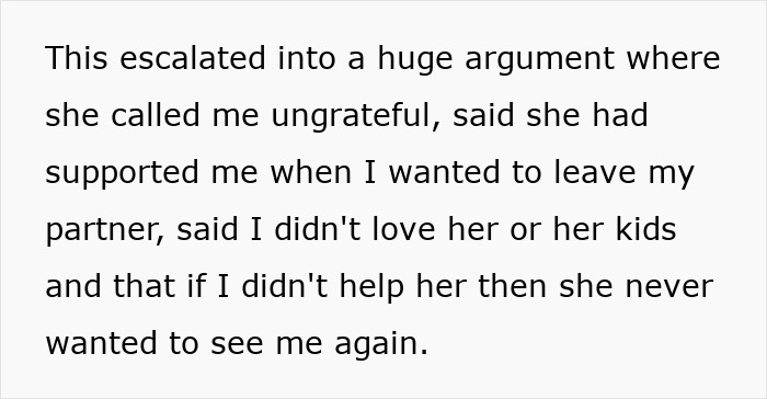 Text detailing a family argument about sharing lottery winnings, highlighting tension and personal accusations. Text detailing a family argument about sharing lottery winnings, highlighting tension and personal accusations.