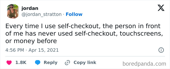 Hilarious meme about self-checkout struggles, shared on Instagram, capturing the humor in everyday shopping experiences.