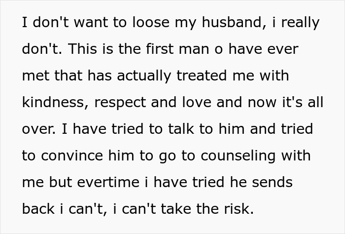 Text about a broken marriage due to a teen's lie, expressing fear and desperation. Text about a broken marriage due to a teen's lie, expressing fear and desperation.