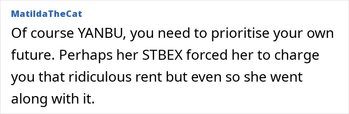 Comment about prioritizing future and rent issues related to lottery winnings disagreement. Comment about prioritizing future and rent issues related to lottery winnings disagreement.