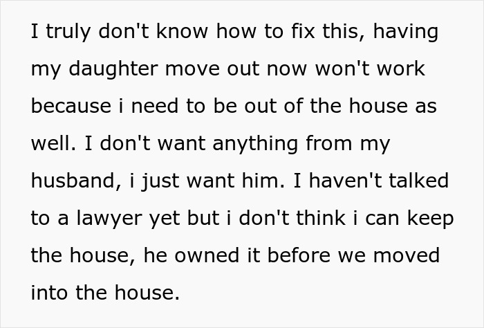 Text discussing issues with stepdad, family, and potential divorce. Text discussing issues with stepdad, family, and potential divorce.