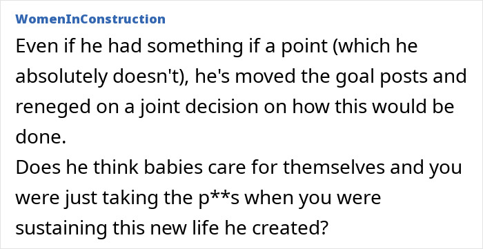 Text discussing maternity leave and shared responsibilities appears on the screen.
