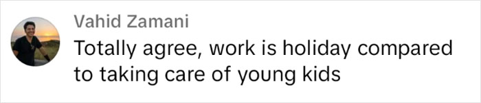 "Comment by Vahid Zamani about work versus child care, related to realizing dad's sacrifice, goes viral.