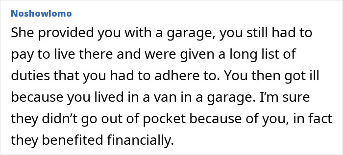 Text exchange about living in a garage, financial burden, and not sharing lottery winnings. Text exchange about living in a garage, financial burden, and not sharing lottery winnings.