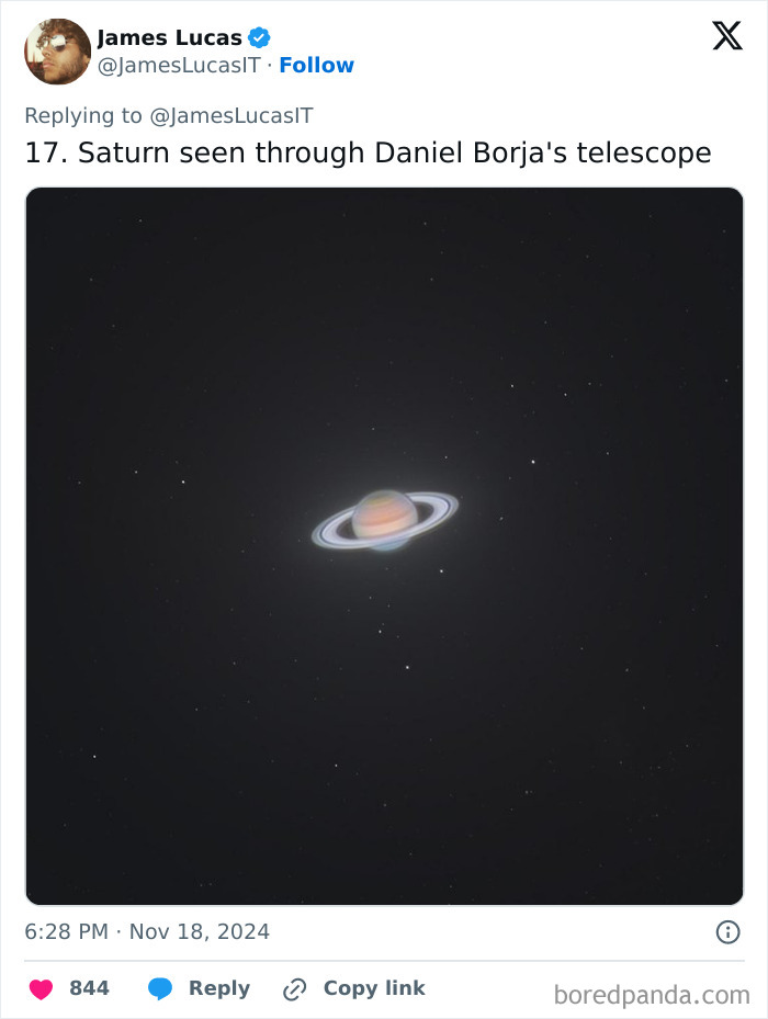 Saturn captured through a telescope showing rare facts about space and celestial places in stunning detail.