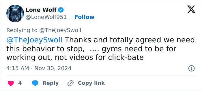 Bodybuilder Joey Swoll Shares Update On Woman “Doing Inappropriate Things” On Gym Equipment Bodybuilder Joey Swoll Shares Update On Woman “Doing Inappropriate Things” On Gym Equipment