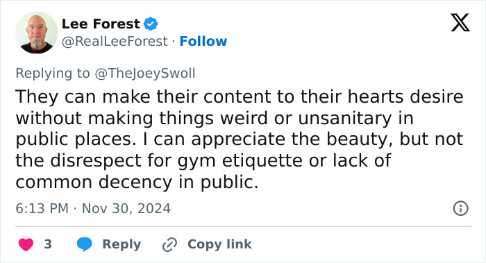 Bodybuilder Joey Swoll Shares Update On Woman “Doing Inappropriate Things” On Gym Equipment Bodybuilder Joey Swoll Shares Update On Woman “Doing Inappropriate Things” On Gym Equipment