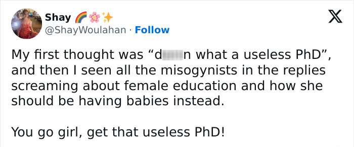 Tweet reacting to backlash over the &ldquo;woke&rdquo; politics of smell thesis, supporting academic achievement despite criticism.