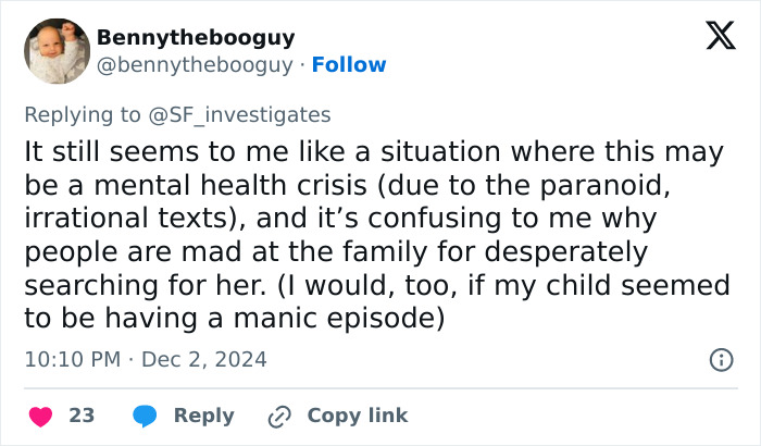 Tweet discussing mental health crisis related to Hannah Kobayashi's green card marriage scam case.