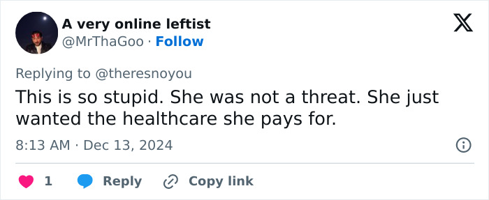 Tweet discussing Briana Boston arrested while seeking healthcare. Tweet discussing Briana Boston arrested while seeking healthcare.